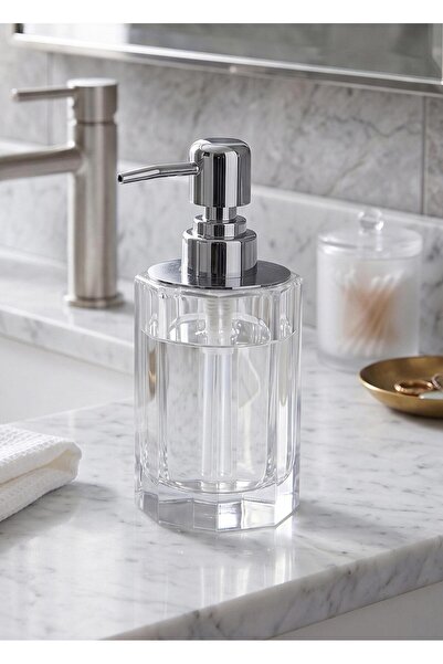 The Mia Crystal Glass Liquid Soap Dispenser Transparent
