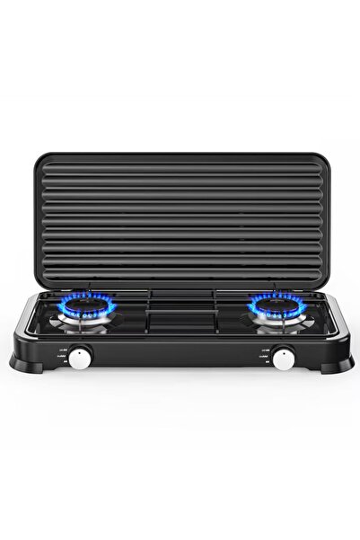 COBI SMART® Aragaz plita cu 2 ochiuri cu capac, 2x2.2 kWh, otel carbon, negru...
