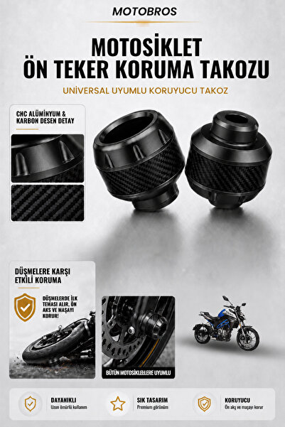 Motobros Motosiklet Aks Koruma Takozu CF NK250 Uyumlu Motosiklet Ön Teker Tak...