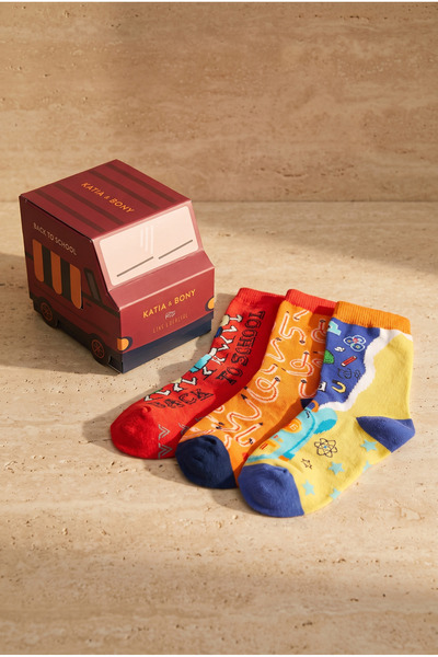 Katia&Bony Children's 3-Piece Boxed Back to School Cotton Socks