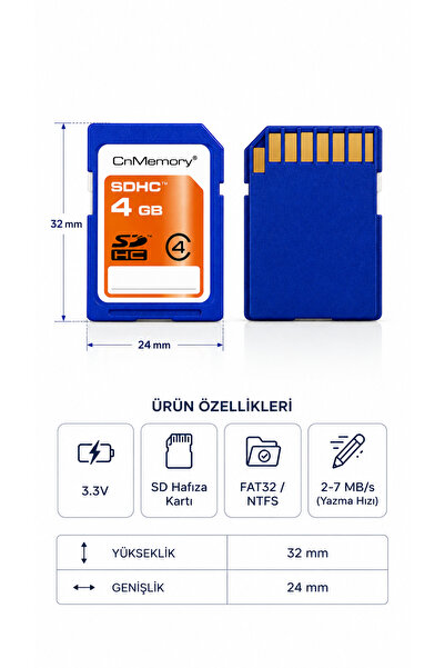 ULTRATEKNO 4gb Sd Hafıza Kartı Secure Digital Flash Memory Card
