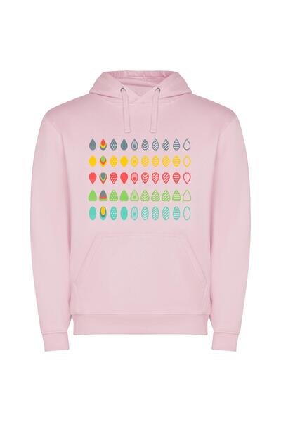 iLovePrints Elegant Embellished Shapes Φούτερ με κουκούλα σε χρώμα Ροζ