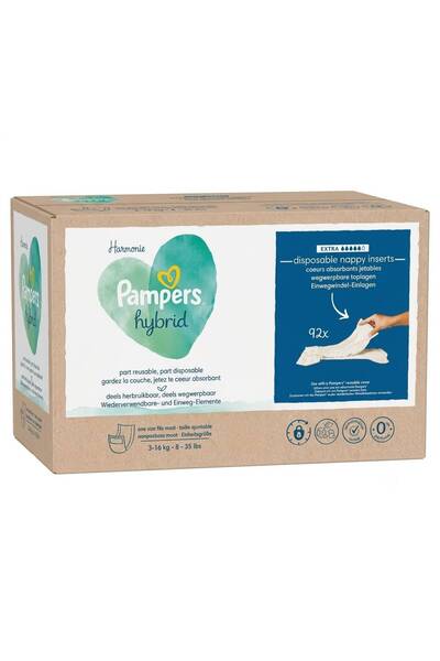 PAMPERS HYBRID Памперс Хармони Хибридни Еднократни Абсорбиращи Пелени, 92 бро...