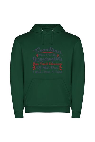 iLovePrints Wishing for Youthful Wonder Φούτερ με κουκούλα σε χρώμα Πράσινο