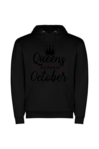 iLovePrints October's Regal Reign Φούτερ με κουκούλα σε χρώμα Μαύρο