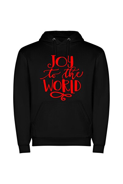 iLovePrints Joyful World Wallpaper Φούτερ με κουκούλα σε χρώμα Μαύρο