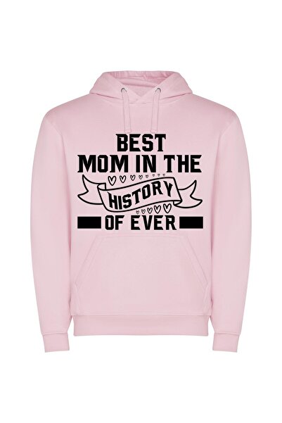 iLovePrints Unmatched Supermom in History Φούτερ με κουκούλα σε χρώμα Ροζ
