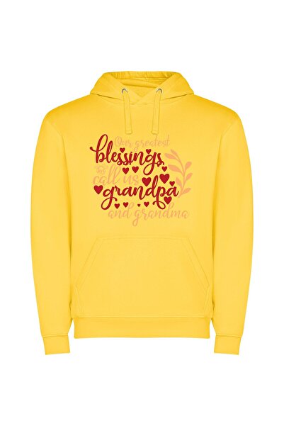 iLovePrints Blessed Grandparents: A Graceful Portrait Φούτερ με κουκούλα σε χ...