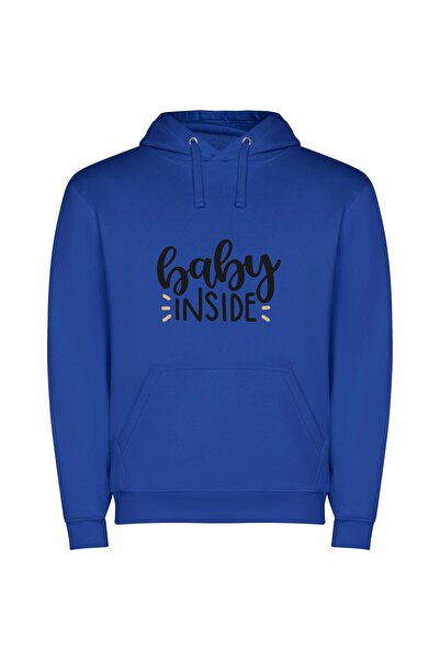 iLovePrints Baby Cosmos: Glowing Birth Φούτερ με κουκούλα σε χρώμα Μπλε