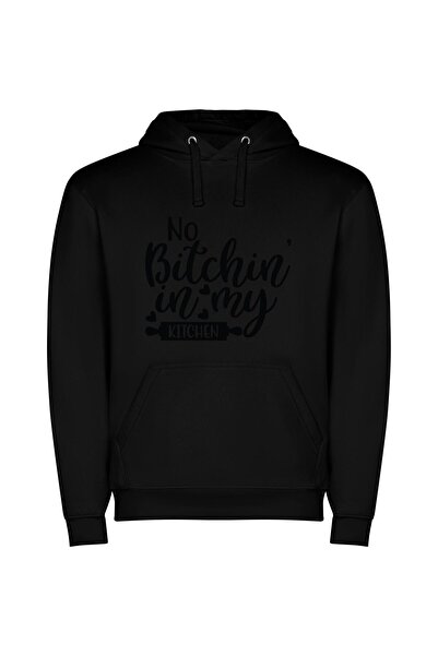 iLovePrints Bitch-Free Culinary Zone Φούτερ με κουκούλα σε χρώμα Μαύρο