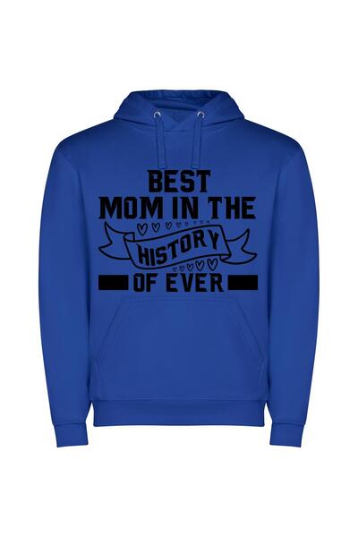 iLovePrints Unmatched Supermom in History Φούτερ με κουκούλα σε χρώμα Μπλε
