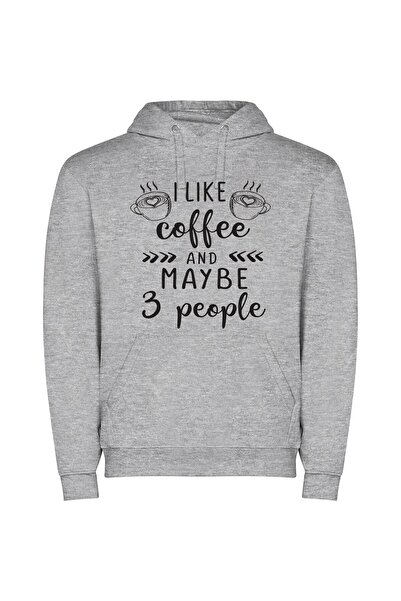 iLovePrints Coffee Obsessed: Brewing Life Φούτερ με κουκούλα σε χρώμα Γκρι