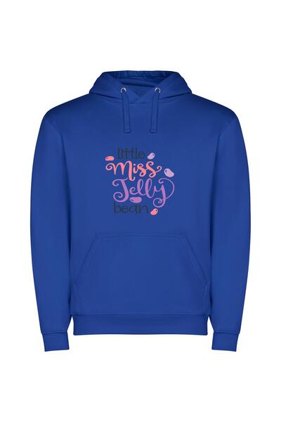 iLovePrints Bean Girl's Colorful Delight Φούτερ με κουκούλα σε χρώμα Μπλε