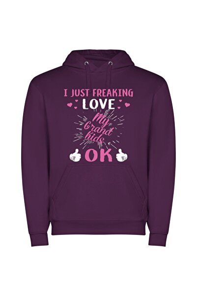 iLovePrints Grand Love: Trending Wallpaper Φούτερ με κουκούλα σε χρώμα Μωβ