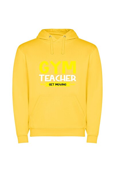 iLovePrints Vibrant Fitness Dynamo Φούτερ με κουκούλα σε χρώμα Κίτρινο