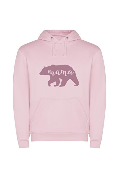 iLovePrints Pink Mama Bear's Legacy Φούτερ με κουκούλα σε χρώμα Ροζ