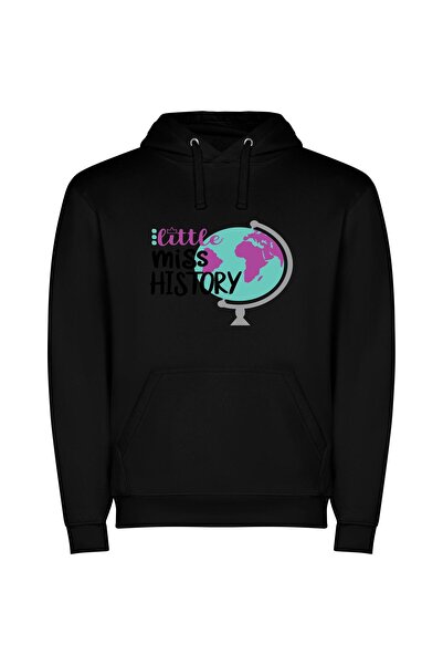 iLovePrints Miss History's Mini Globe Φούτερ με κουκούλα σε χρώμα Μαύρο