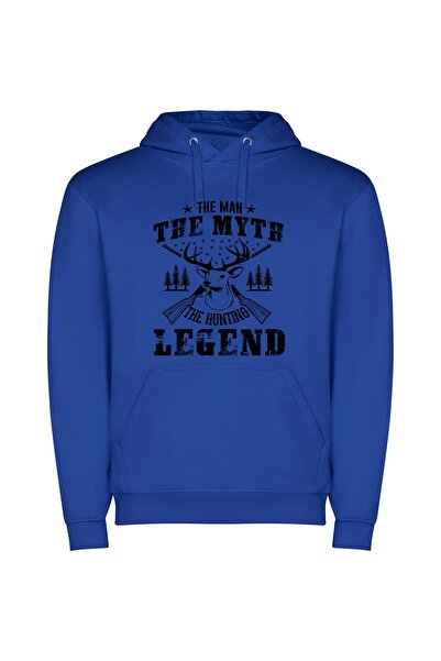 iLovePrints Wild Hunt Leather Style Φούτερ με κουκούλα σε χρώμα Μπλε