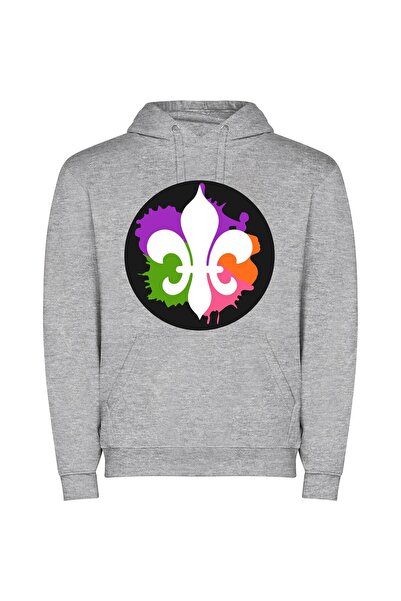 iLovePrints Mardi Ink: Color Splash Φούτερ με κουκούλα σε χρώμα Γκρι