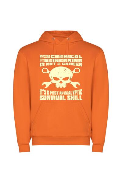 iLovePrints Glowing Grunge Mechanic: Hell Φούτερ με κουκούλα σε χρώμα Πορτοκαλί