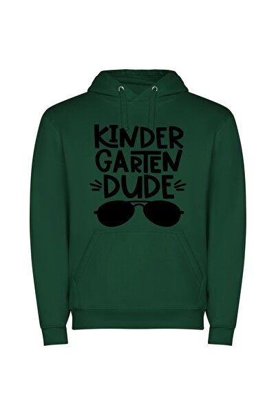 iLovePrints Garden Rude Teaser Sticker Φούτερ με κουκούλα σε χρώμα Πράσινο
