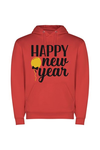 iLovePrints Joyful 2018 Balloon Delight Φούτερ με κουκούλα σε χρώμα Κόκκινο