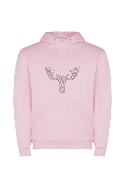 iLovePrints Whimsy Wildline Deer Φούτερ με κουκούλα σε χρώμα Ροζ