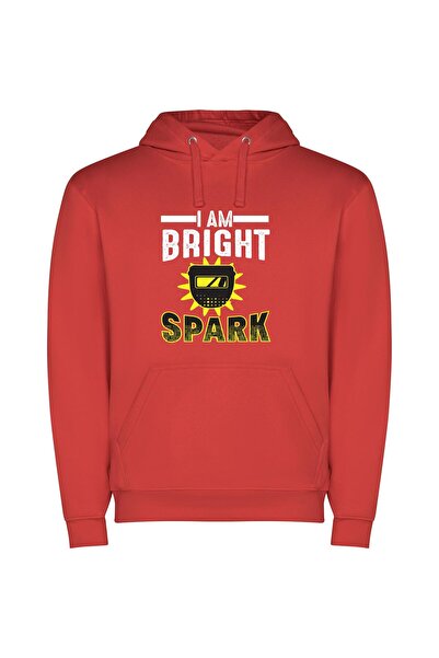 iLovePrints Radiant Spark Circuitry Φούτερ με κουκούλα σε χρώμα Κόκκινο