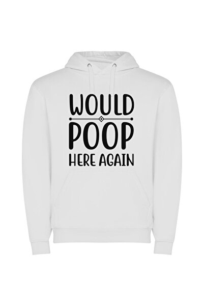 iLovePrints Colorless Feedback: Poop Edition Φούτερ με κουκούλα σε χρώμα Λευκό