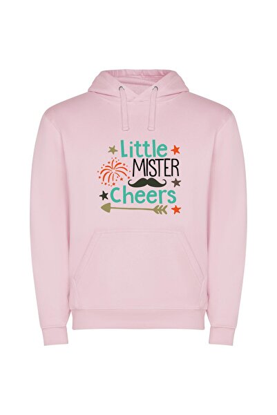 iLovePrints Merry Moustached Jester Kid Φούτερ με κουκούλα σε χρώμα Ροζ