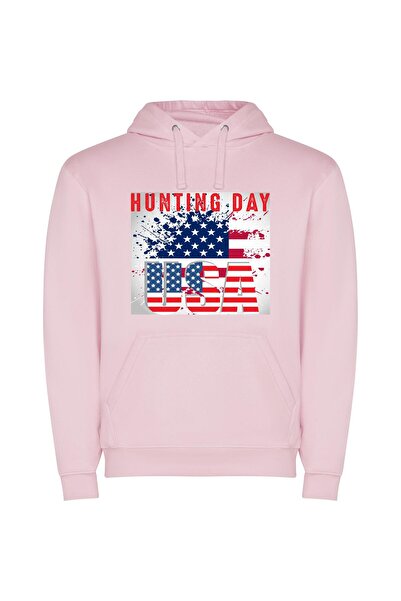 iLovePrints Patriotic Hunt: Trophy Extravaganza Φούτερ με κουκούλα σε χρώμα Ροζ