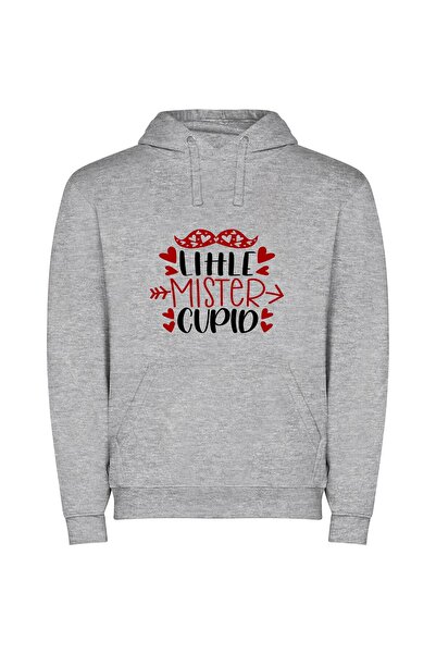 iLovePrints Little Mister's Lovely Print Φούτερ με κουκούλα σε χρώμα Γκρι