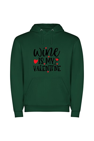 iLovePrints Glamorous Wine Affair Φούτερ με κουκούλα σε χρώμα Πράσινο