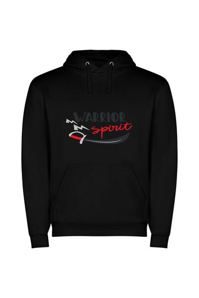 iLovePrints Empowered Black & Red Φούτερ με κουκούλα σε χρώμα Μαύρο