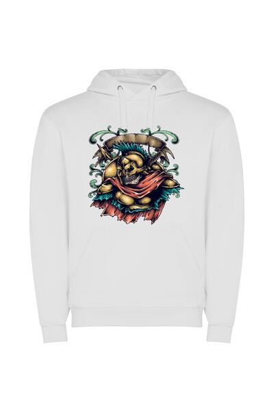 iLovePrints Skull Guardians: Tattoo Masterpiece Φούτερ με κουκούλα σε χρώμα Λ...