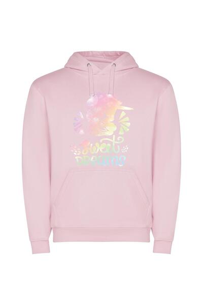 iLovePrints Whimsical Dreamscape Delight Φούτερ με κουκούλα σε χρώμα Ροζ