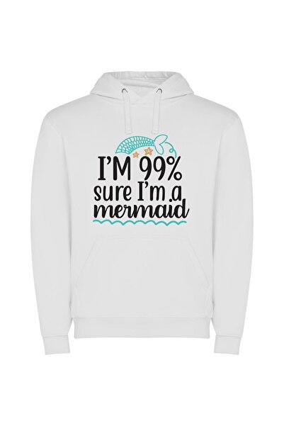 iLovePrints Mermaid Magic Unveiled Φούτερ με κουκούλα σε χρώμα Λευκό