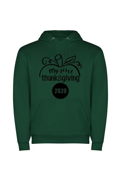 iLovePrints Elegant 'My First Thanksgiving' Φούτερ με κουκούλα σε χρώμα Πράσινο