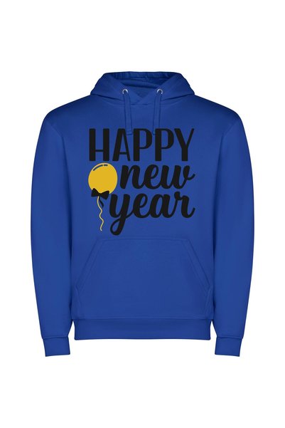 iLovePrints Joyful 2018 Balloon Delight Φούτερ με κουκούλα σε χρώμα Μπλε