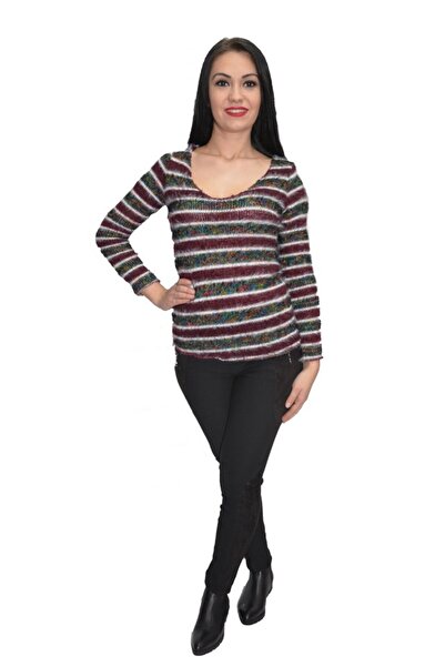 OEM Bluza tricotata ,model multicolor ,nuanta de mov-gri
