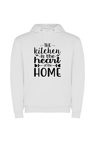 iLovePrints Heart of the Home Φούτερ με κουκούλα σε χρώμα Λευκό