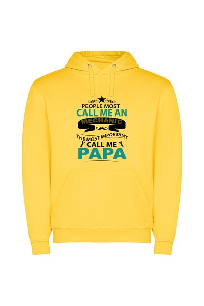 iLovePrints Bapu's Bold Daddy Art Φούτερ με κουκούλα σε χρώμα Κίτρινο