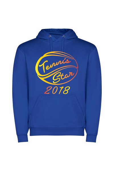 iLovePrints Starry Tennis Star 2018 Φούτερ με κουκούλα σε χρώμα Μπλε