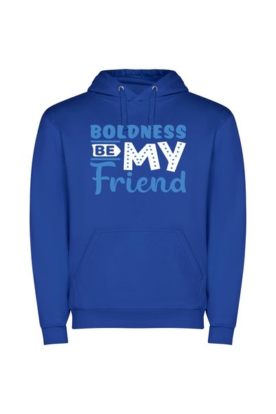 iLovePrints Boldness: A Friend's Expression Φούτερ με κουκούλα σε χρώμα Μπλε