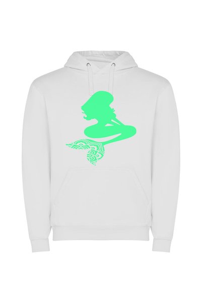iLovePrints Pink Silhouette Blossom Φούτερ με κουκούλα σε χρώμα Λευκό