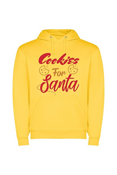 iLovePrints Sweets for Santa's Kids Φούτερ με κουκούλα σε χρώμα Κίτρινο
