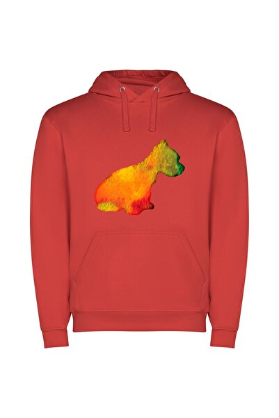iLovePrints Flaming Corgi: Digital Masterpiece Φούτερ με κουκούλα σε χρώμα Κό...