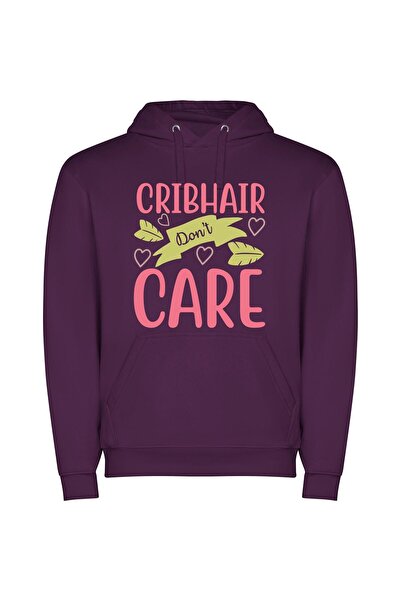 iLovePrints Vibrant Cribhair Passion Φούτερ με κουκούλα σε χρώμα Μωβ