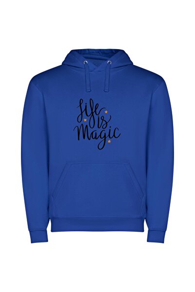 iLovePrints Enchanting Realms of Magic Φούτερ με κουκούλα σε χρώμα Μπλε