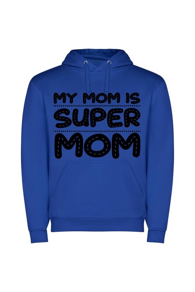 iLovePrints Supreme Mom: Super Realistic Φούτερ με κουκούλα σε χρώμα Μπλε